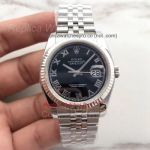 Copy Rolex Datejust ii Five Beads Bracelet 41mm Black Dial Stainless Steel Watch